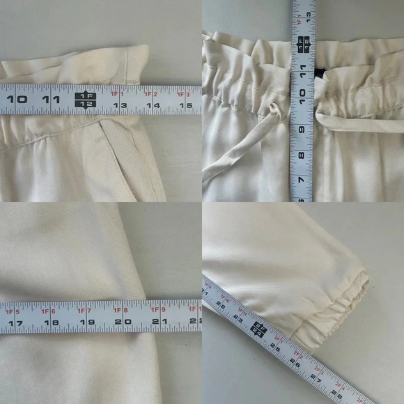 Banana Republic Paperbag Waist Tencel Joggers Relaxed Fit Pants Ivory Size XS - Picture 11 of 14